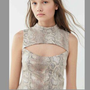 Snake Print Cut-out Tank Top